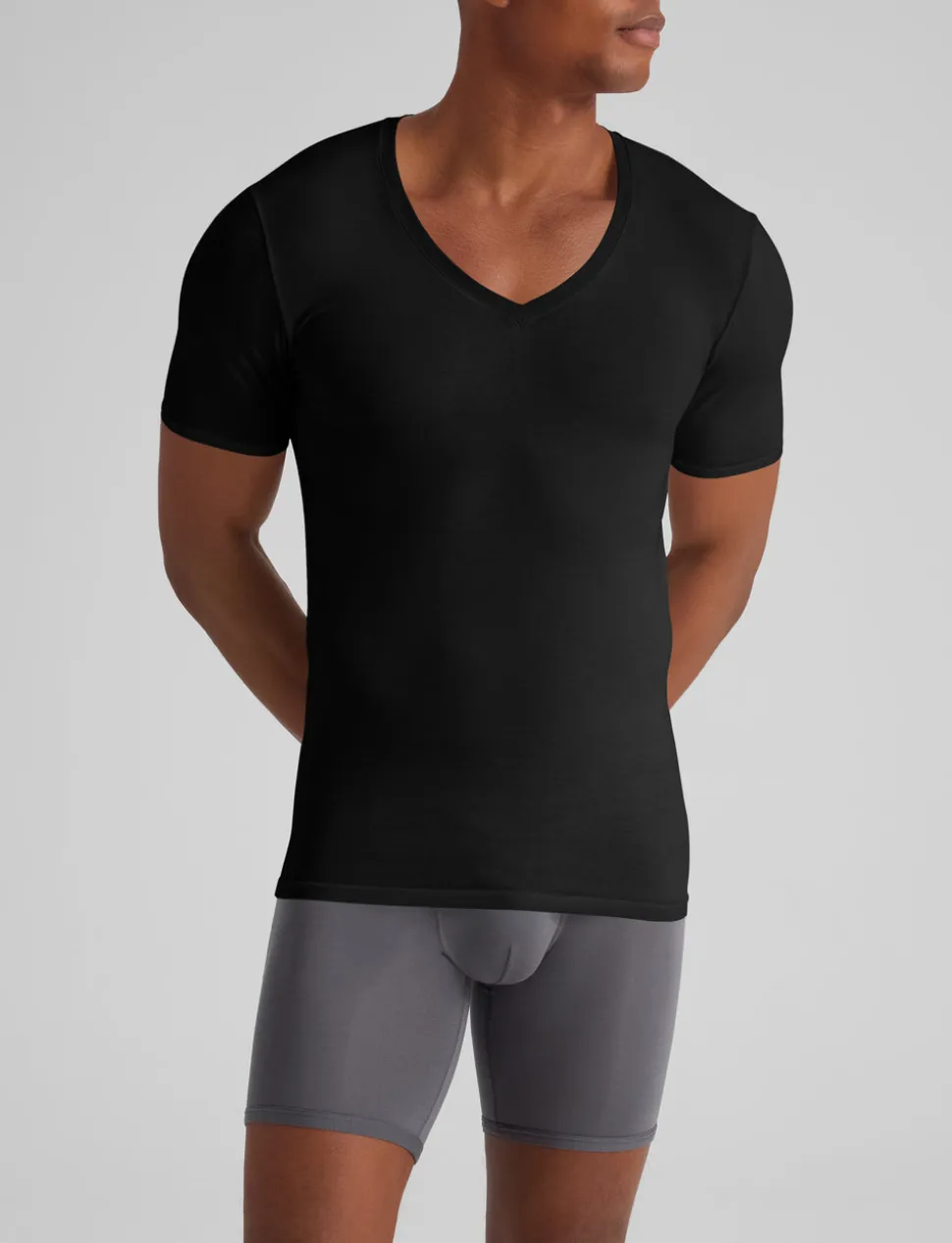 Cool Cotton Deep V-Neck Stay-Tucked Undershirt