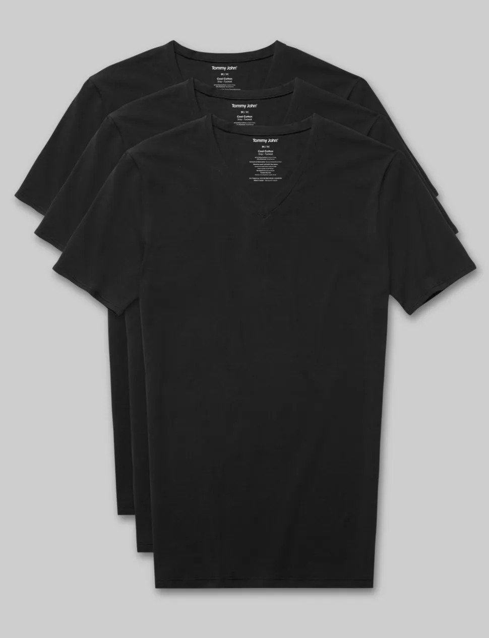 Cool Cotton High V-Neck Stay-Tucked Undershirt (3-Pack)