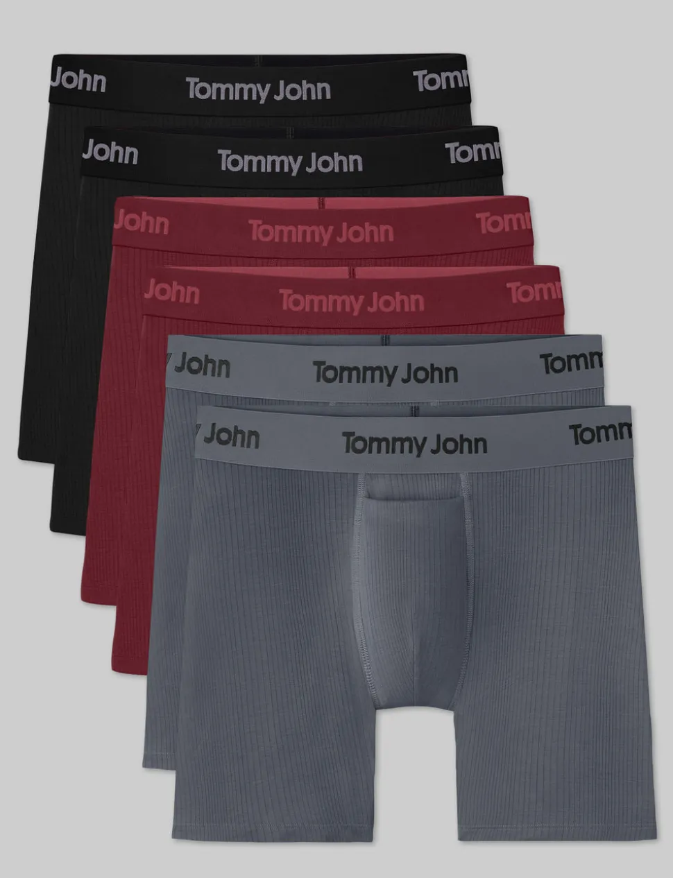 Second Skin Luxe Rib Mid-Length Boxer Brief 6" (6-Pack)
