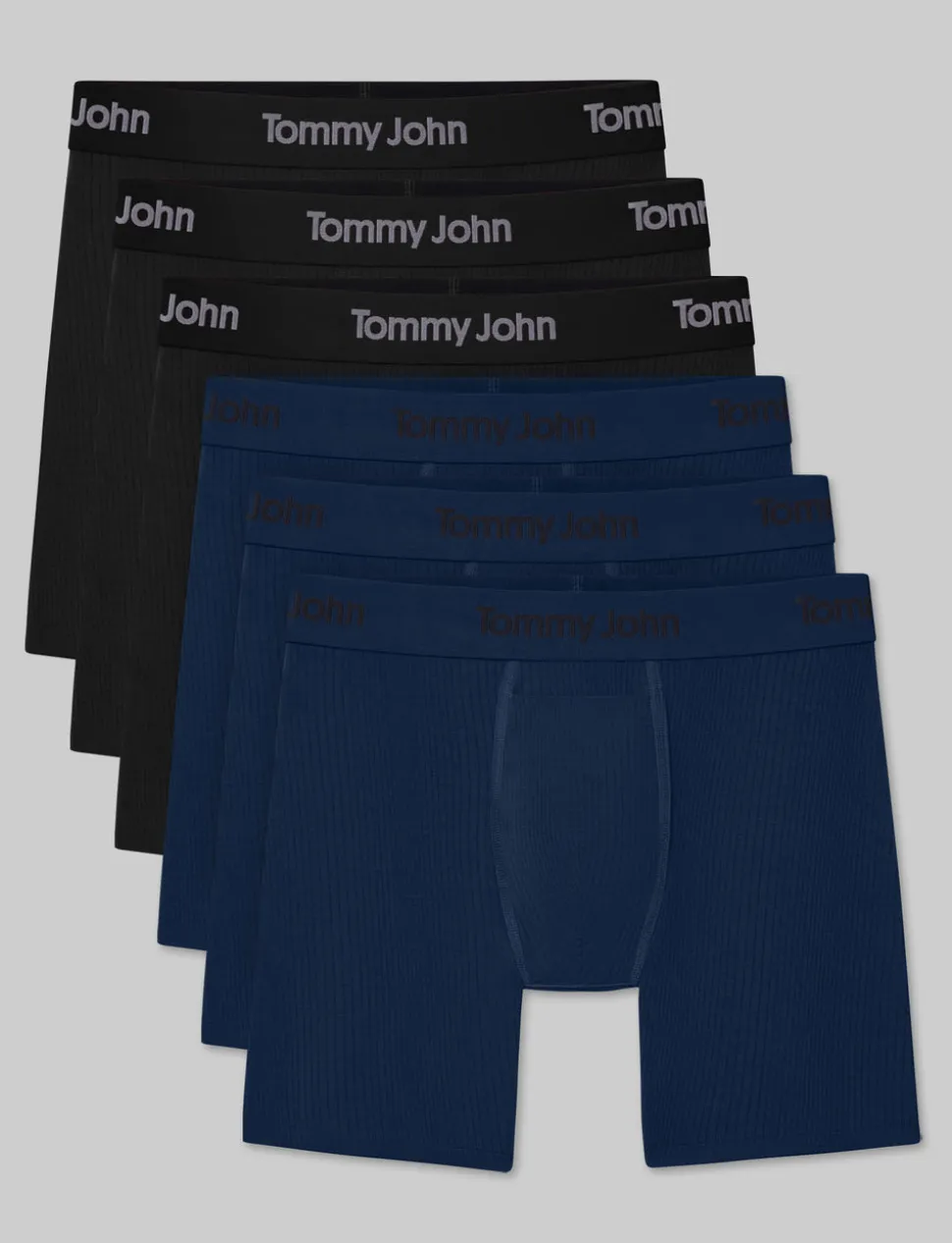 Second Skin Luxe Rib Mid-Length Boxer Brief 6" (6-Pack)