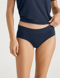 Women's Cool Cotton Brief, Lace Waist