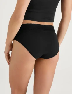 Women's Cool Cotton High Rise Brief, Lace Waist