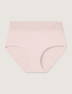 Women's Cool Cotton High Rise Brief, Lace Waist