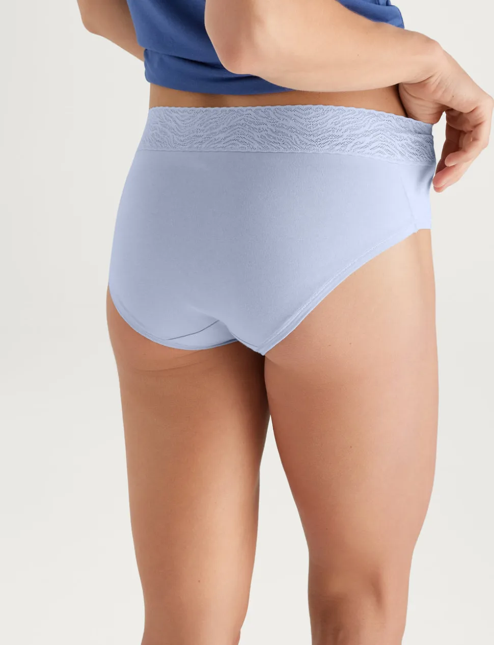 Women's Cool Cotton High Rise Brief, Lace Waist