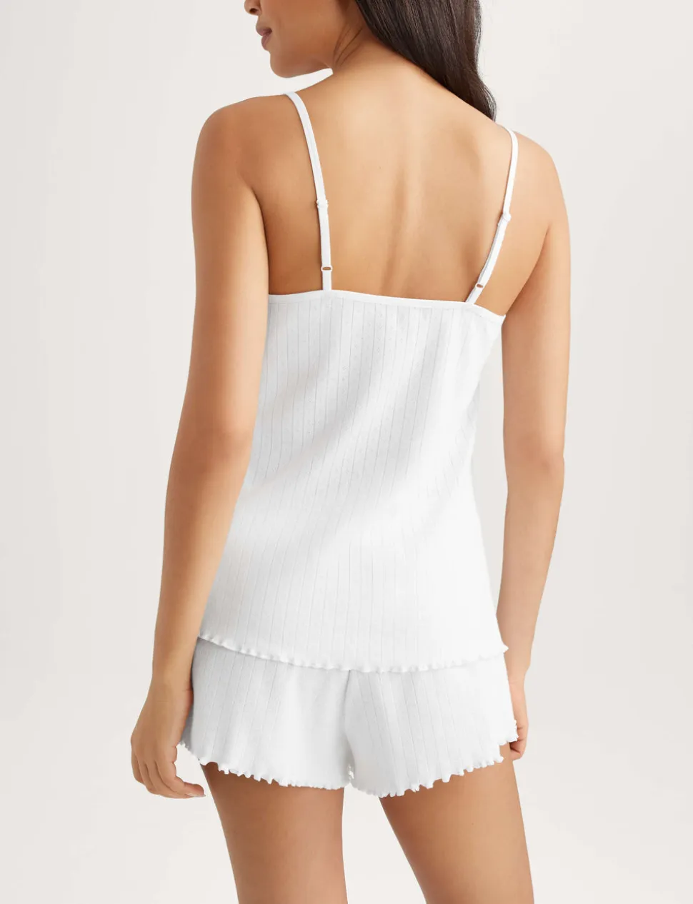 Women's Cotton Pointelle Rib Cami & Short Set