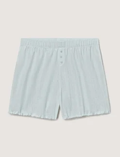 Women's Cotton Pointelle Rib Cami & Short Set