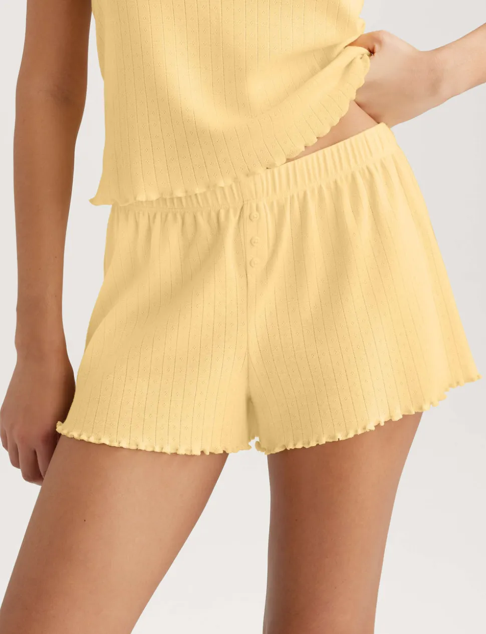 Women's Cotton Pointelle Rib Cami & Short Set