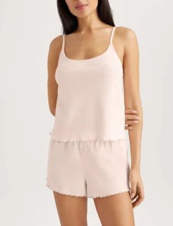 Women's Cotton Pointelle Rib Cami & Short Set