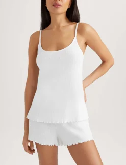 Women's Cotton Pointelle Rib Cami & Short Set