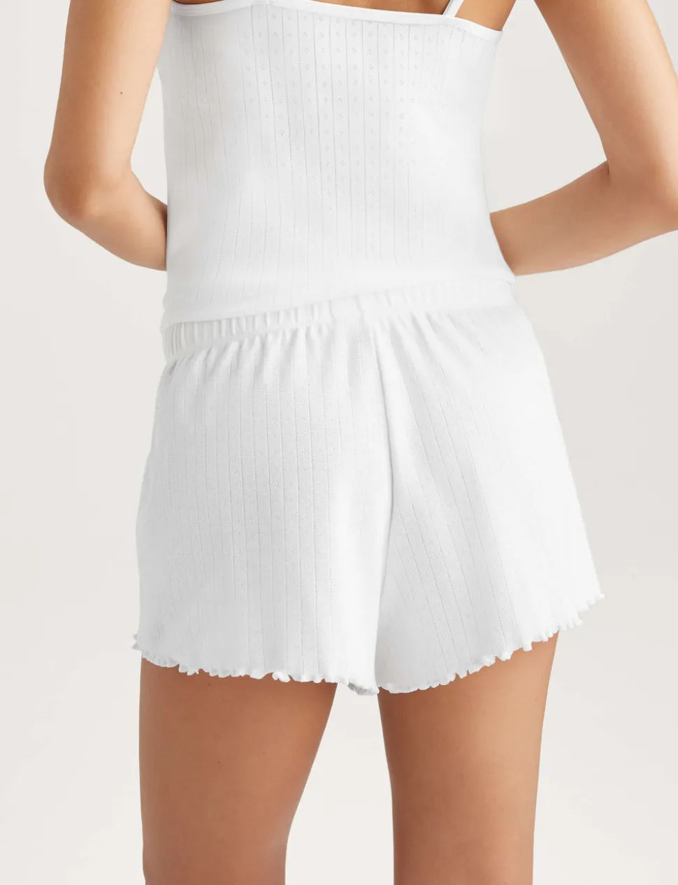 Women's Cotton Pointelle Rib Sleep Short