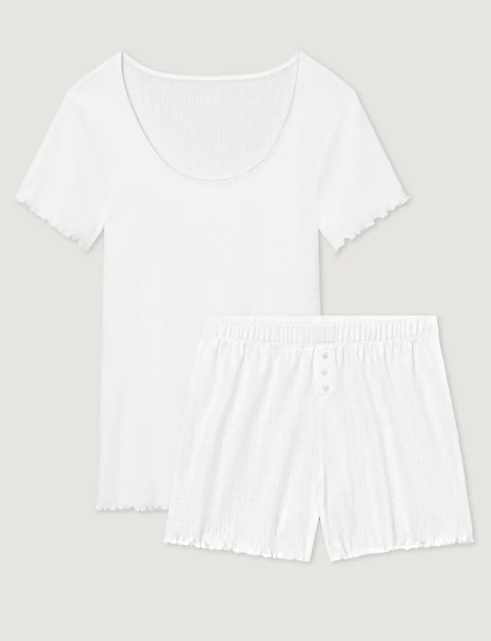 Women's Cotton Pointelle Rib Sleep Short