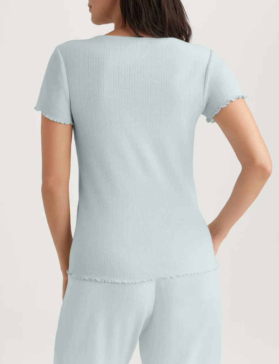 Women's Cotton Pointelle Rib Sleep Short