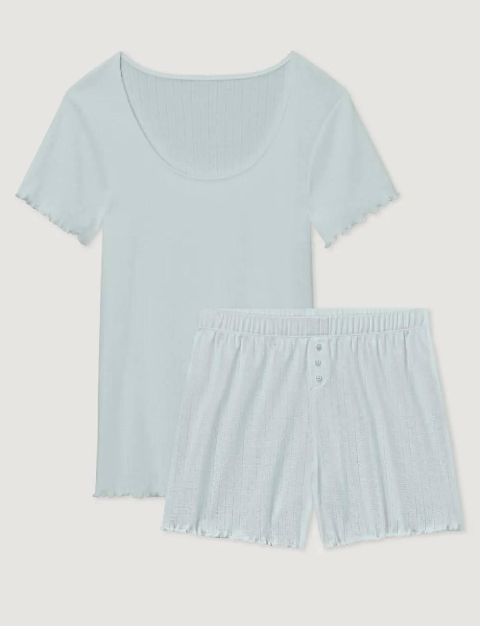 Women's Cotton Pointelle Rib Sleep Short