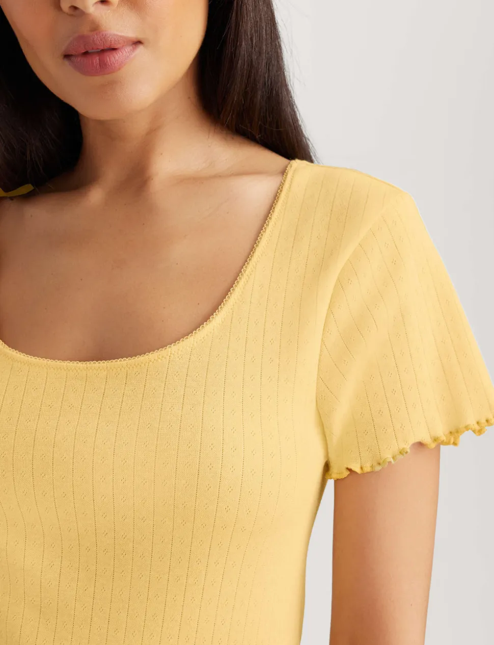 Women's Cotton Pointelle Rib Sleep Short
