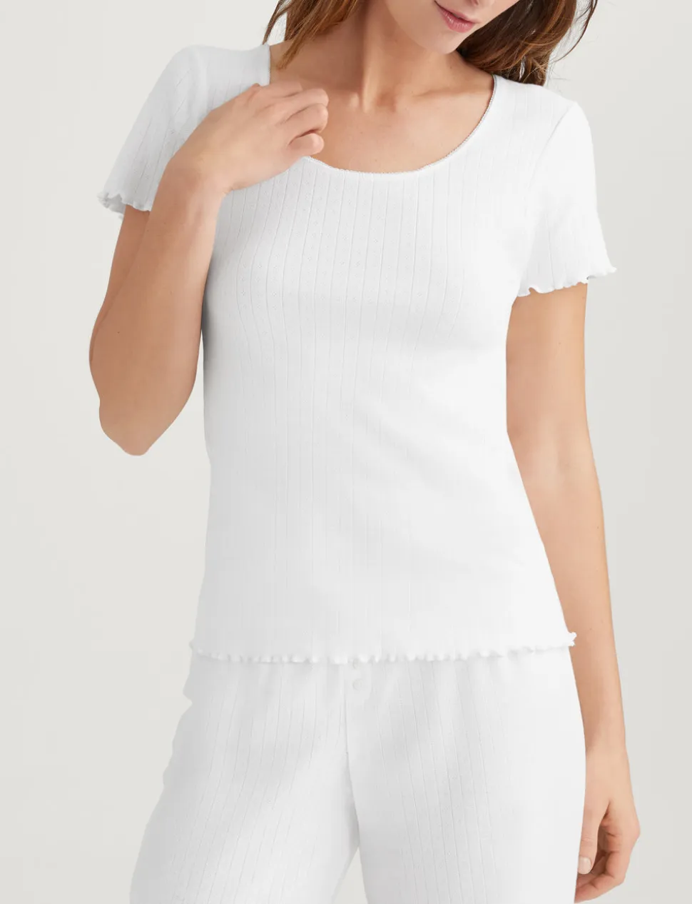 Women's Cotton Pointelle Rib Sleep Short