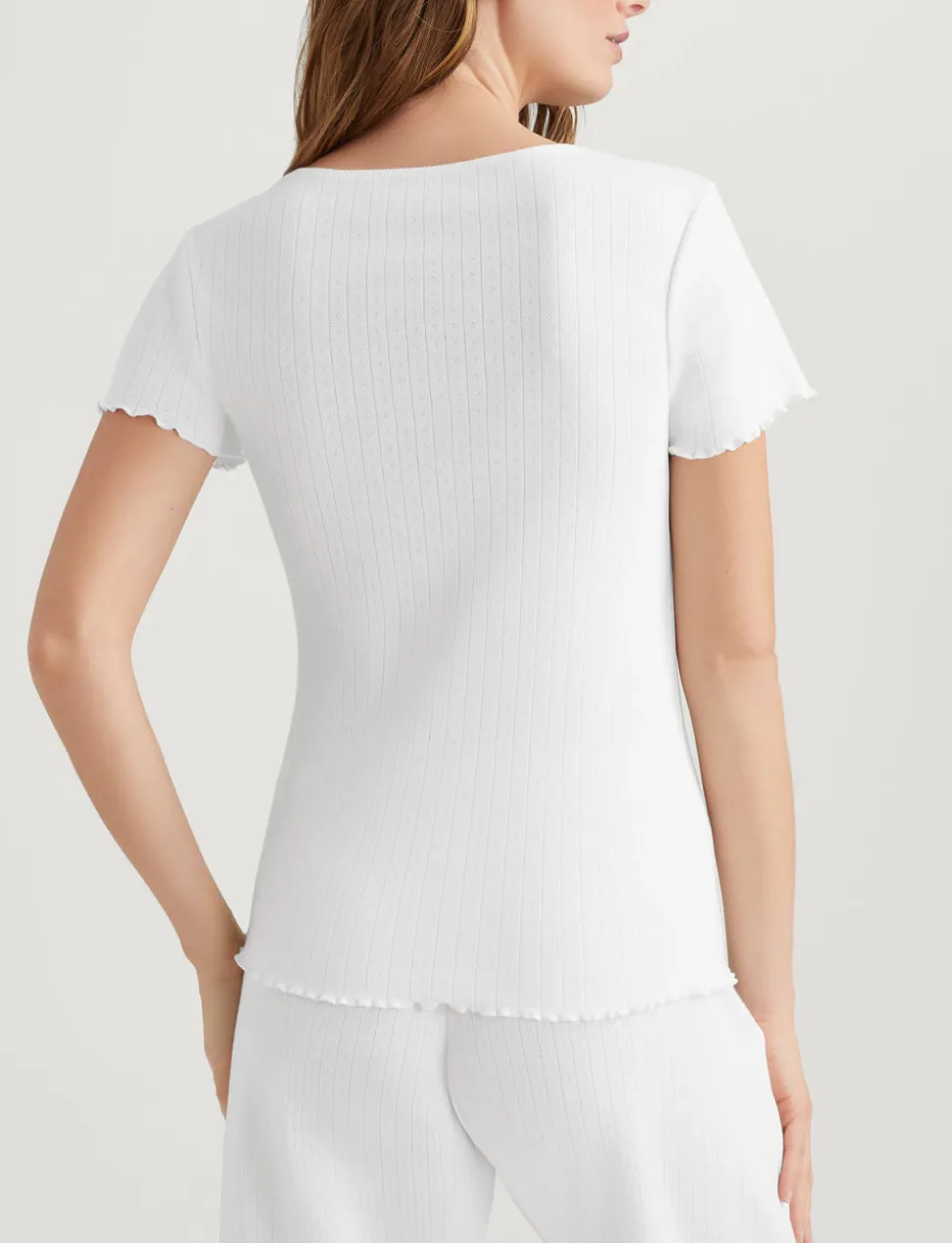 Women's Cotton Pointelle Rib Sleep Short