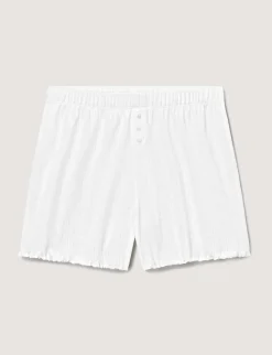Women's Cotton Pointelle Rib Sleep Short