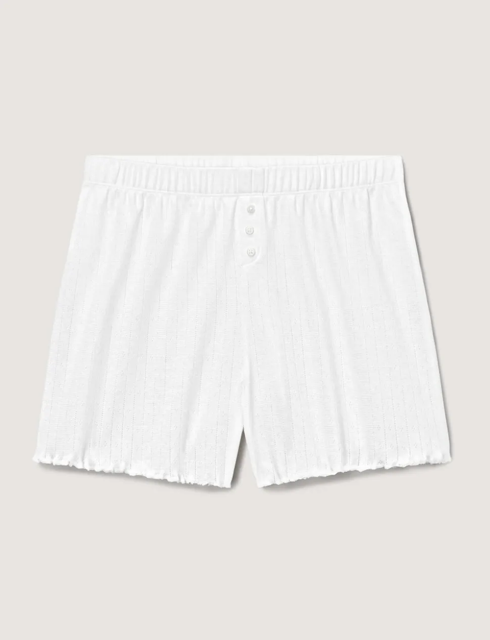 Women's Cotton Pointelle Rib Sleep Short