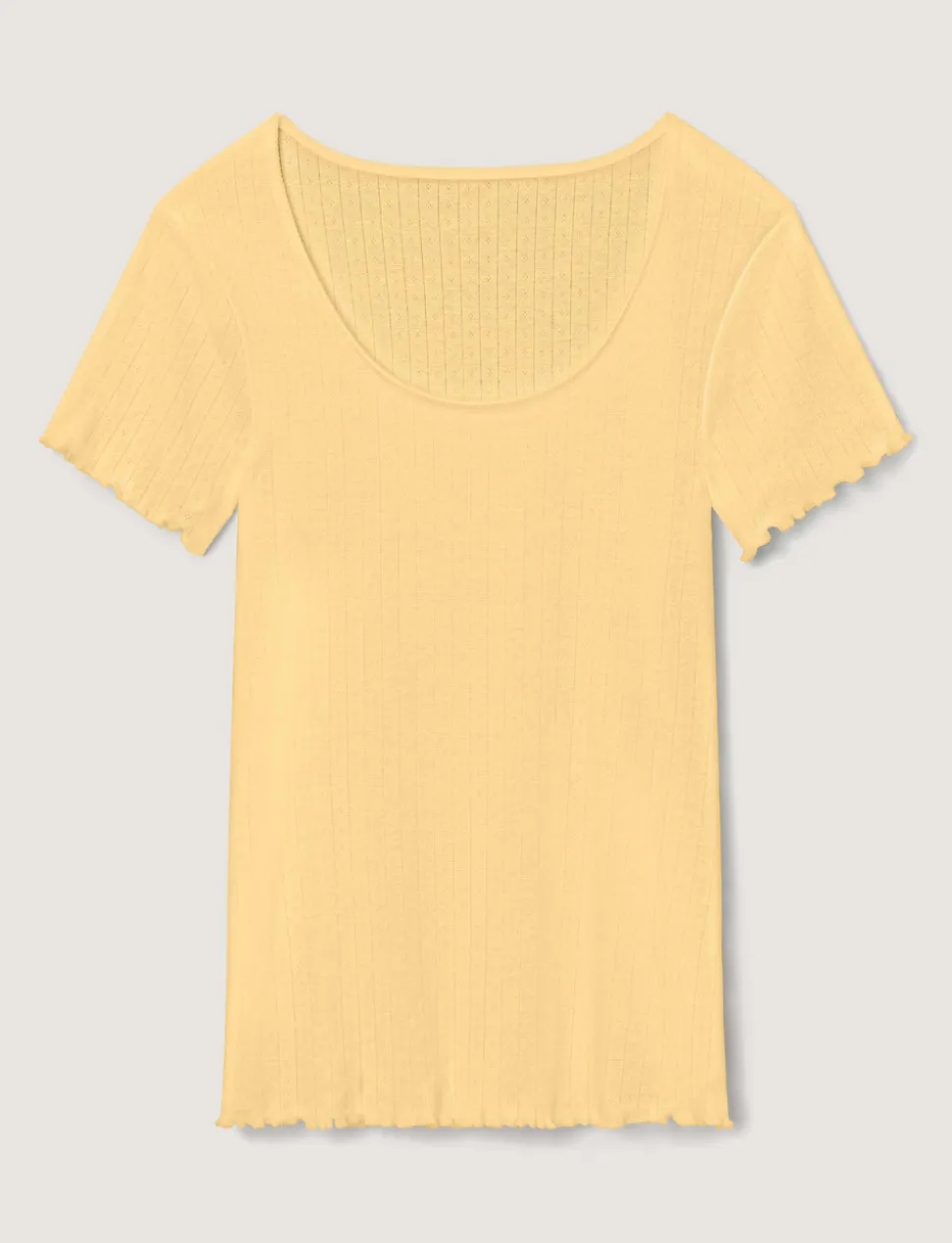 Women's Cotton Pointelle Rib Tee & Pant Set