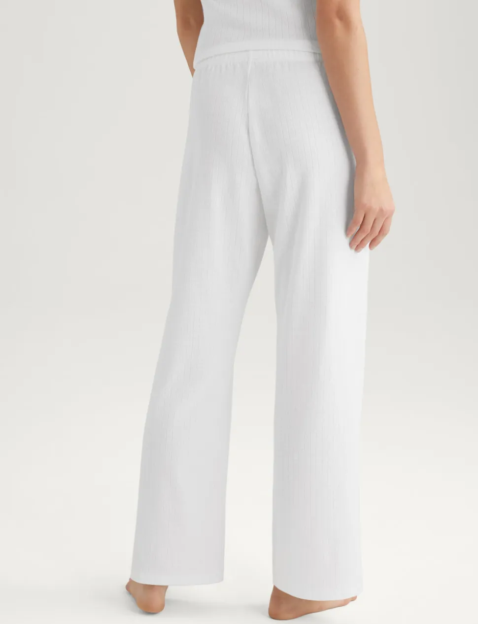 Women's Cotton Pointelle Rib Tee & Pant Set