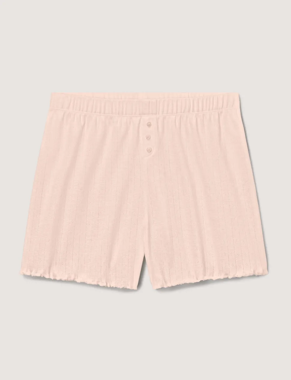 Women's Cotton Pointelle Rib Tee & Short Set
