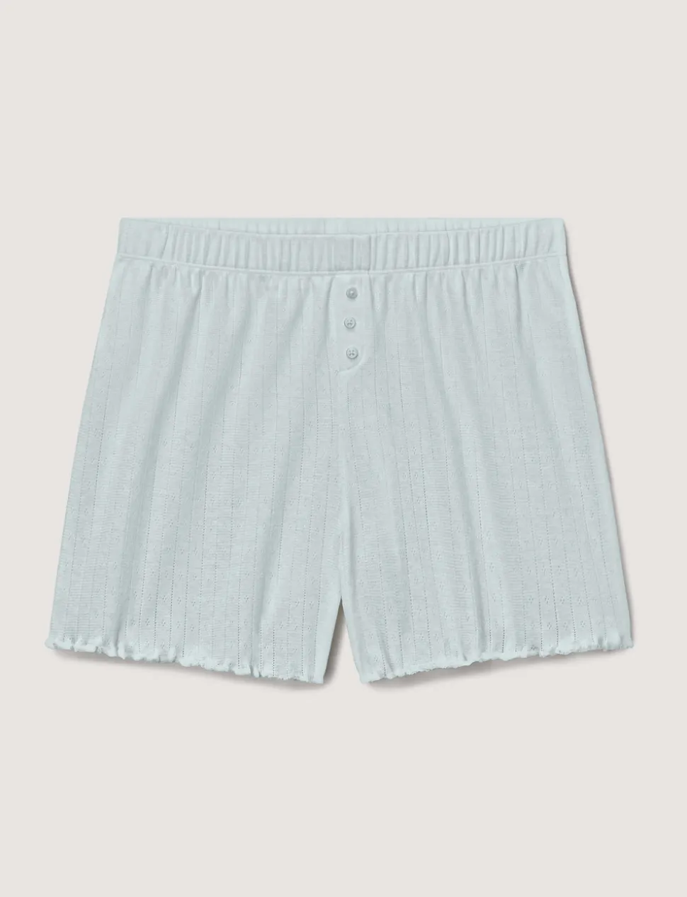 Women's Cotton Pointelle Rib Tee & Short Set