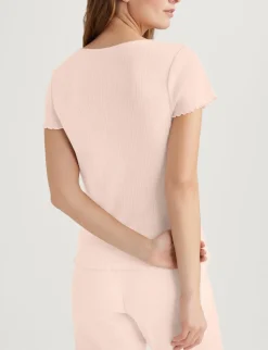 Women's Cotton Pointelle Rib Tee & Short Set