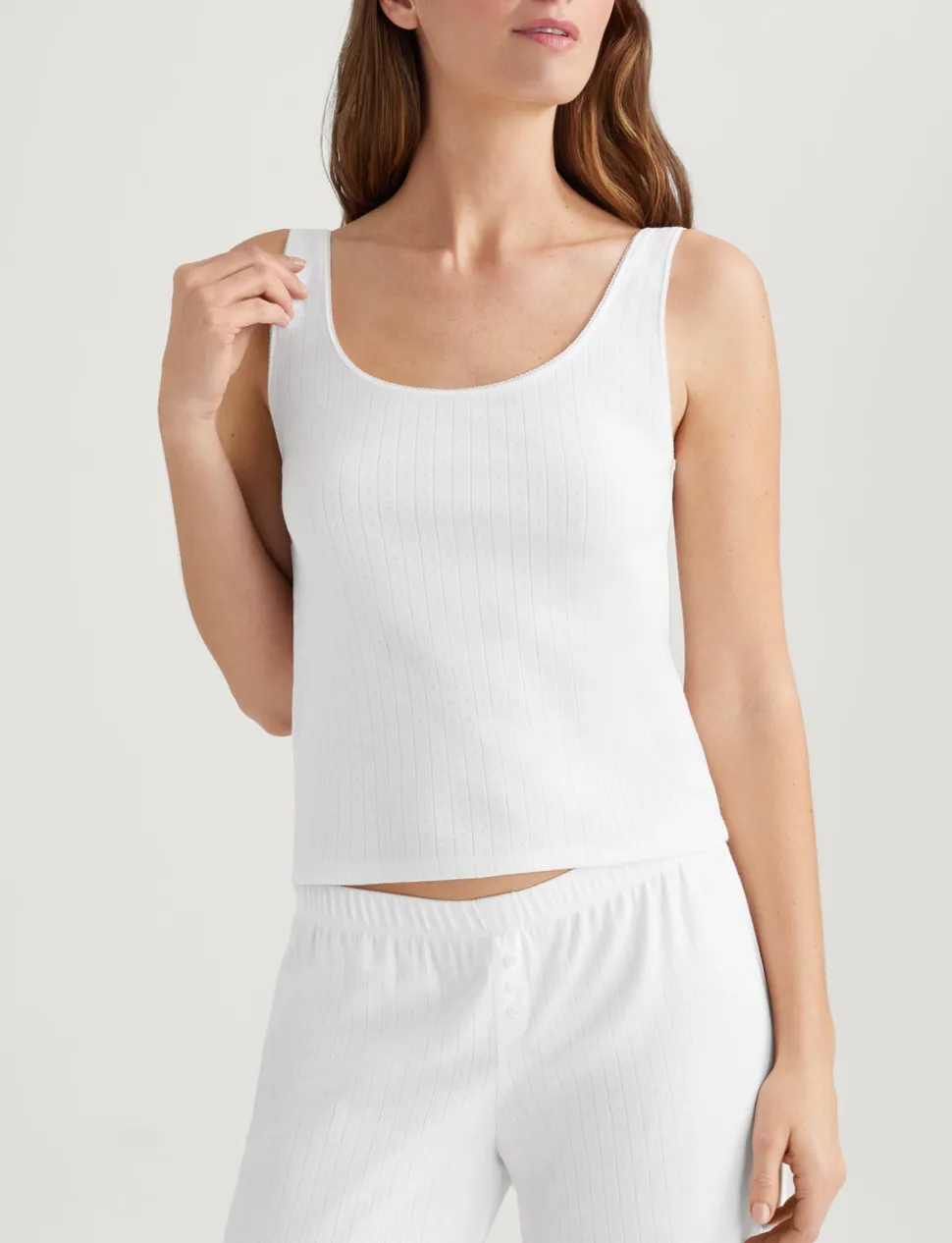 Women's Cotton Pointelle Rib Tank