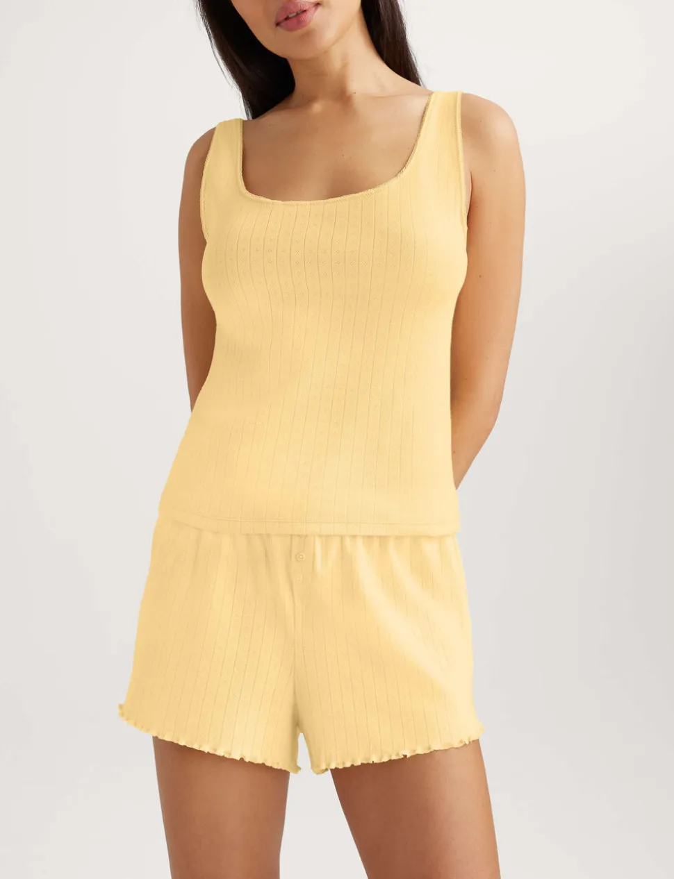 Women's Cotton Pointelle Rib Tank
