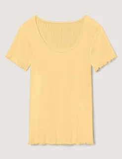 Women's Cotton Pointelle Rib Tee