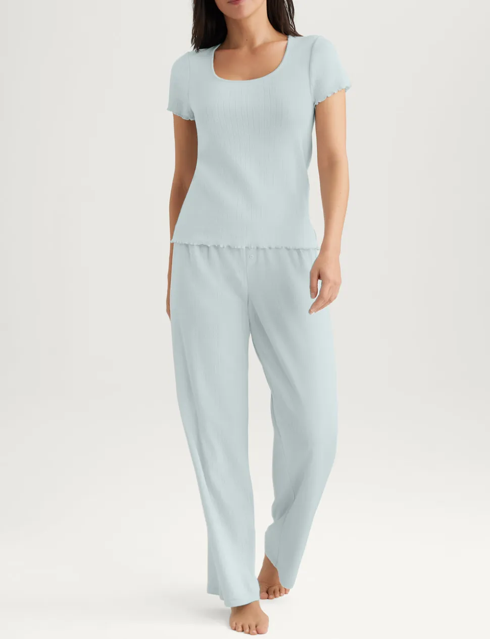 Women's Cotton Pointelle Rib Tee