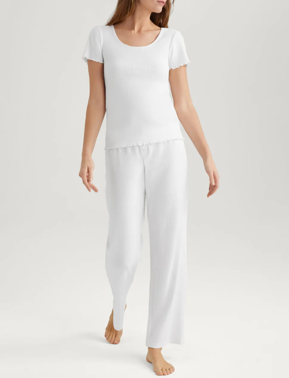 Women's Cotton Pointelle Rib Tee
