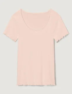 Women's Cotton Pointelle Rib Tee