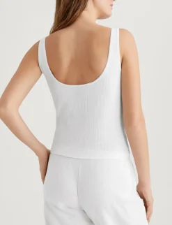 Women's Cotton Pointelle Rib Tank & Pant Set