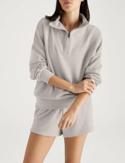 Women's Luxe Traveler Knit Quarter Zip & Mid-Rise Short Set