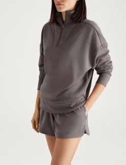 Women's Luxe Traveler Knit Quarter Zip & Mid-Rise Short Set