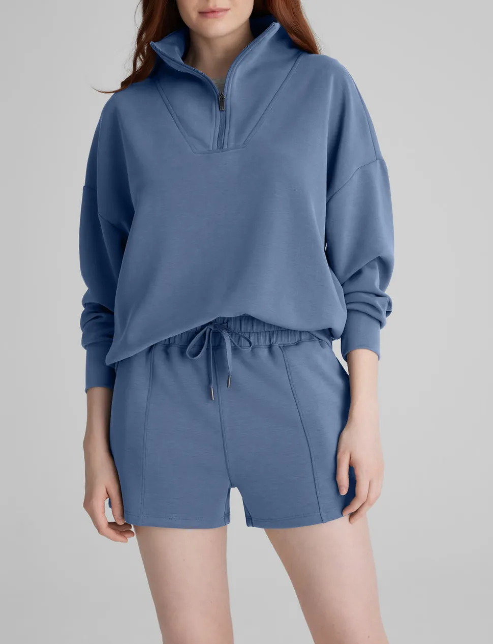 Women's Luxe Traveler Knit Quarter Zip & Short Set