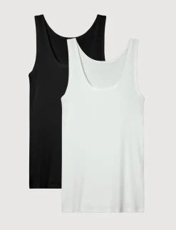 Women's Micro Rib Fitted Tank (2-Pack)