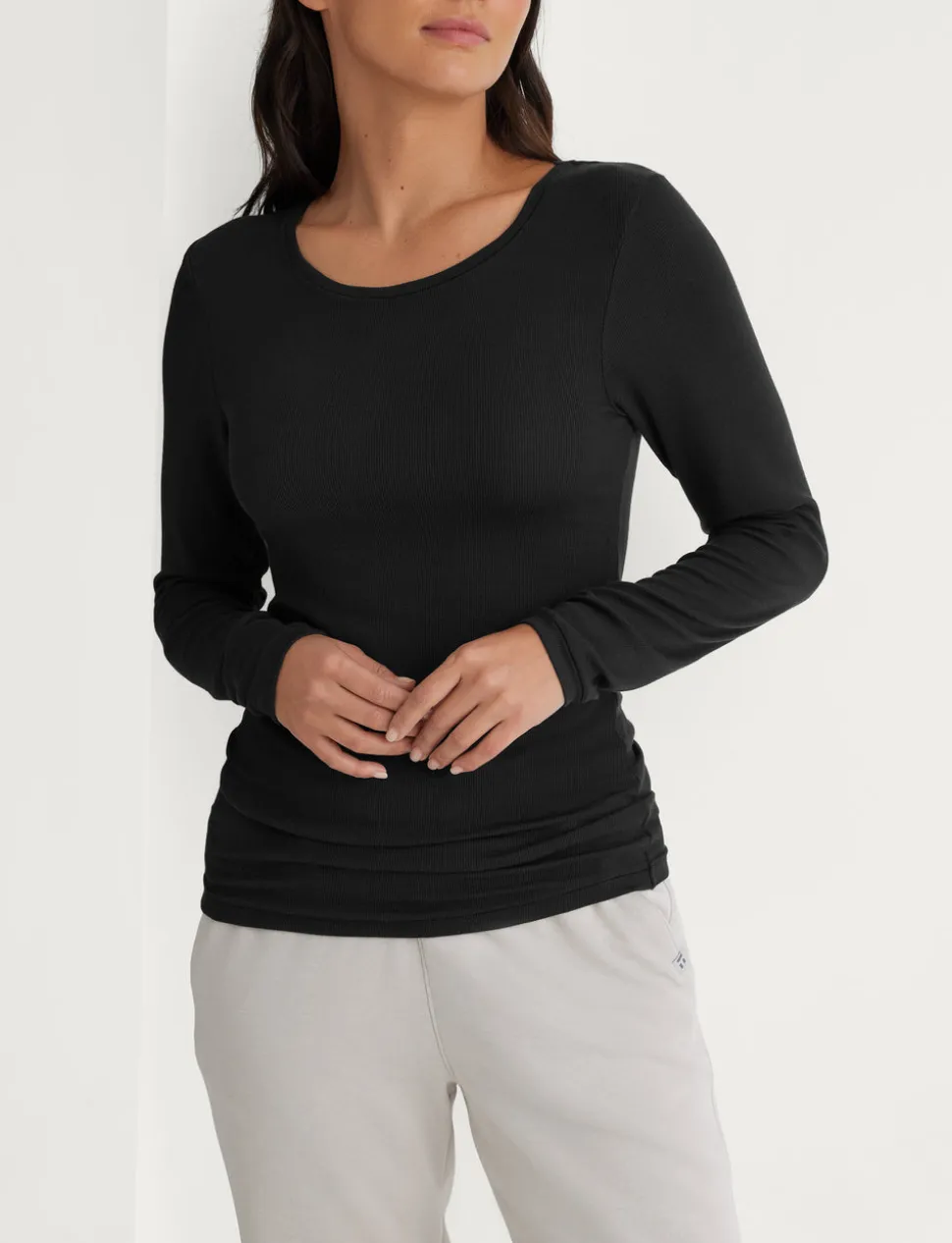 Women's Micro Rib Long Sleeve Tee & Pant Set