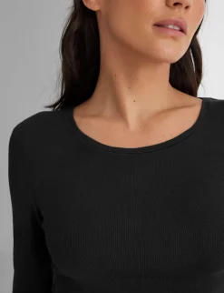 Women's Micro Rib Long Sleeve Tee & Pant Set