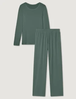 Women's Micro Rib Long Sleeve Tee & Pant Set