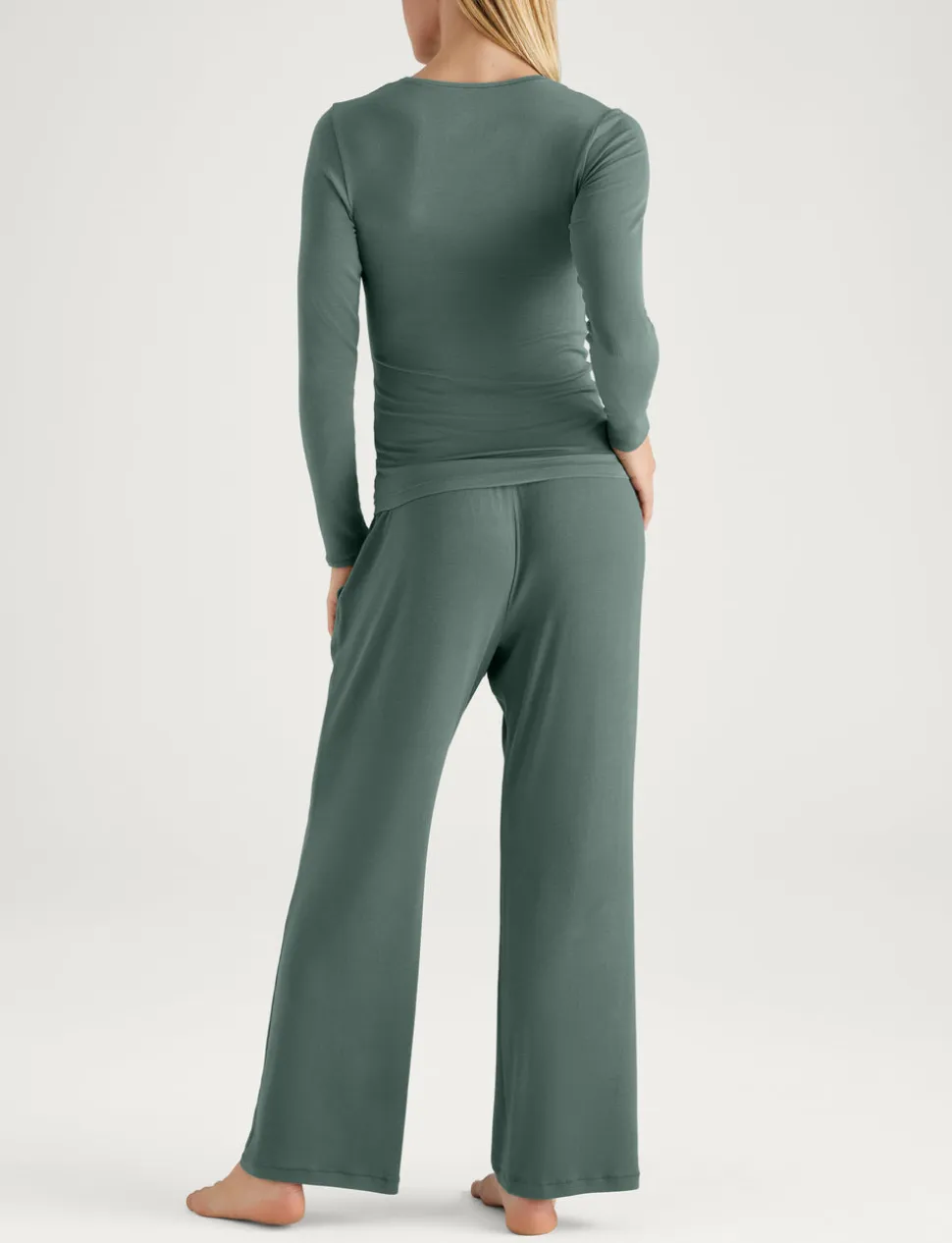 Women's Micro Rib Long Sleeve Tee & Pant Set