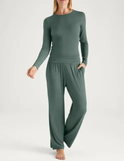 Women's Micro Rib Long Sleeve Tee & Pant Set