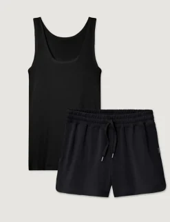 Women's Micro Rib Tank & Luxe Traveler Knit Short Set
