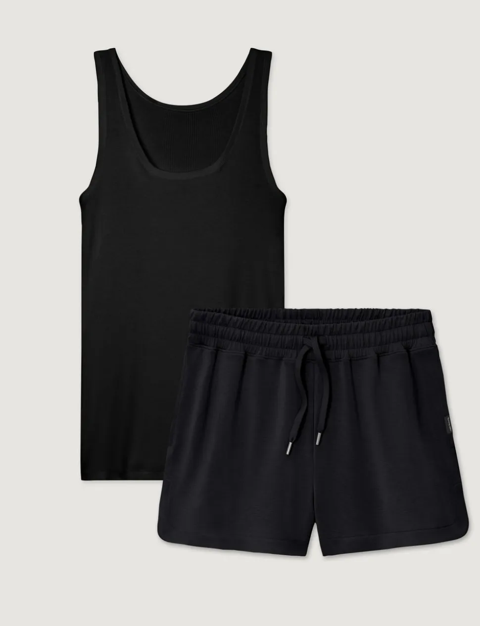 Women's Micro Rib Tank & Luxe Traveler Knit Short Set