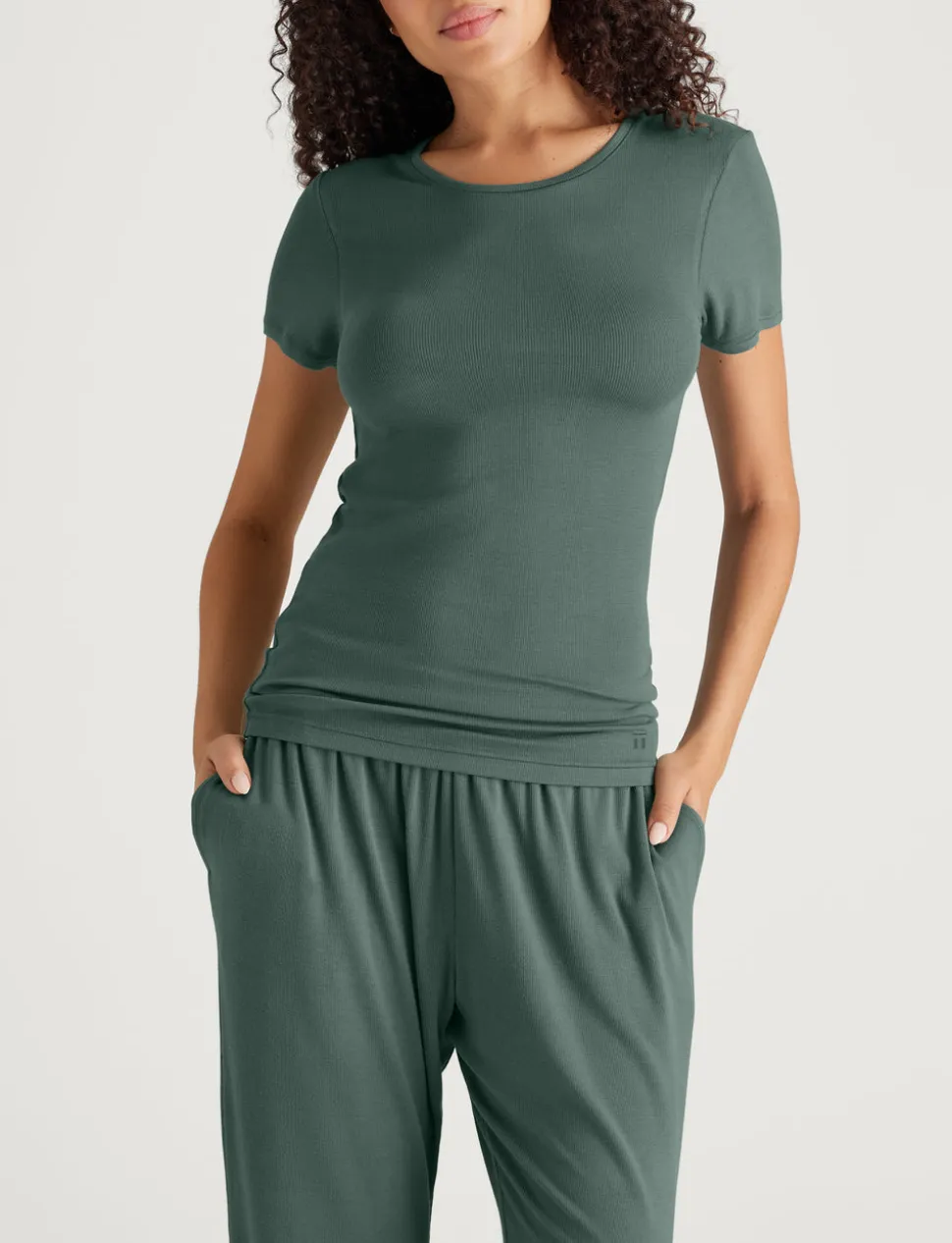 Women's Micro Rib Tee & Short Set