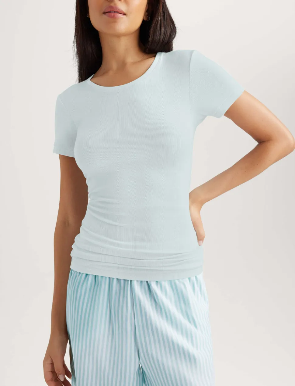 Women's Micro Rib Tee & Short Set