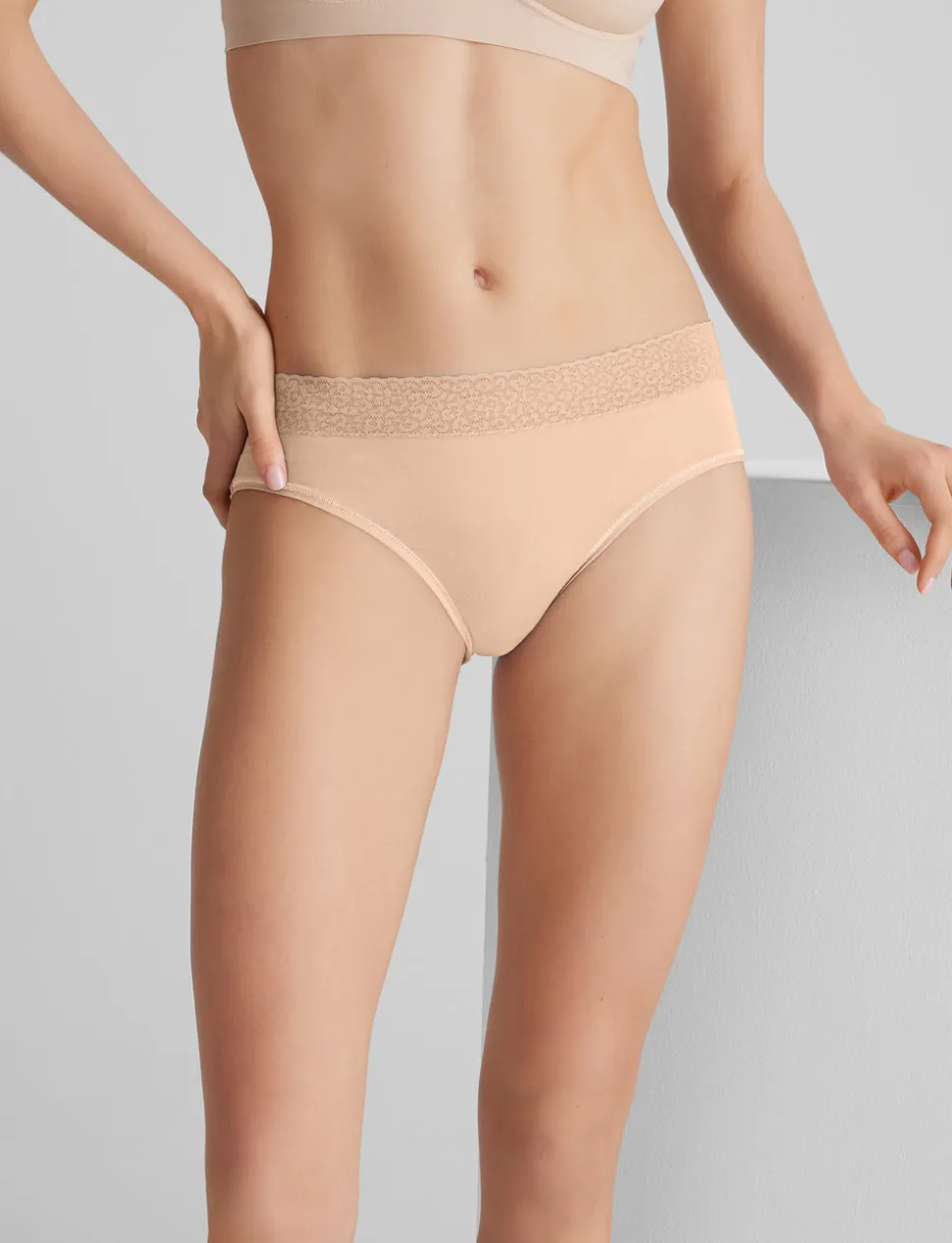 Women's Second Skin Brief, Lace Waist (5-Pack)