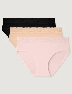 Women's Second Skin Brief, Lace Waist (5-Pack)