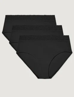 Women's Second Skin High-Rise Brief, Lace Waist (5-Pack)